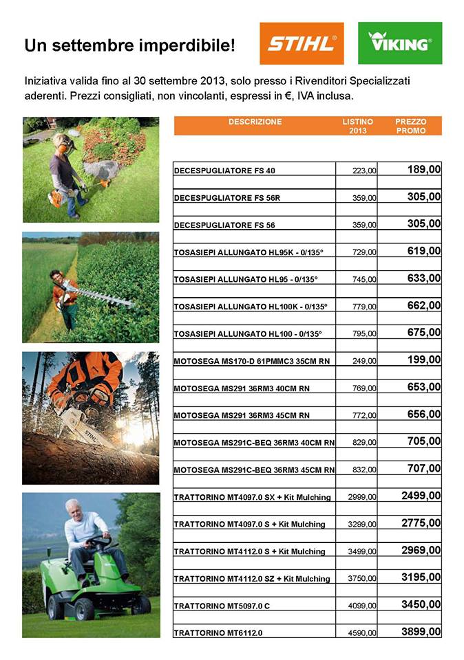 stihl settembre macchine