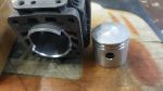 Cilindro e pistone (nudo) per Kawasaki TJ27 tipo vecchio
