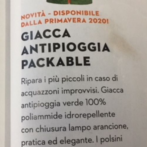 Giacca Antipioggia packable